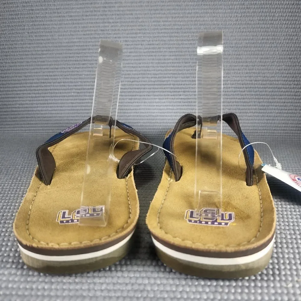 NWT Z Line LSU Tigers Flip Flops Men's Size 9 Memory Foam Comfort Sandals